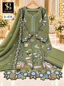 Bin Saeed IC 438 D Fabric Heavy Embroidery Work Pakistani Suit