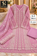 Bin Saeed SH 3332 D Pure Chiffon Hand Work Pakistani Suit