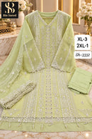 Bin Saeed SH 3332 B Pure Chiffon Hand Work Pakistani Suit