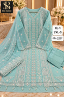Bin Saeed SH 3332 C Pure Chiffon Hand Work Pakistani Suit