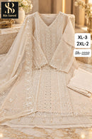 Bin Saeed SH 3332 A Pure Chiffon Hand Work Pakistani Suit