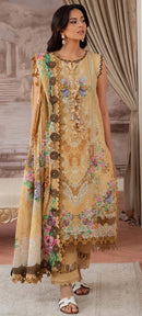 Alzohaib Az 1654 Pure Cotton Heavy Patch Work Pakistani Suit