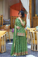 ND 5017 A Chinon Silk Material Sequence Embroidery Work Sharara Suit