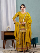 ND 5017 B Chinon Silk Material Sequence Embroidery Work Sharara Suit