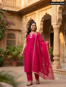KR 430 A Designer Pure Mul Chanderi Embroidery Work Suit
