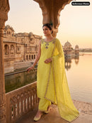 KR 430 B Designer Pure Mul Chanderi Embroidery Work Suit