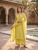 KR 430 B Designer Pure Mul Chanderi Embroidery Work Suit
