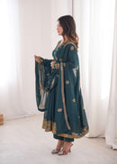 SP 104 C Faux Georgette Designer Embroidered Work Anarkali Suit