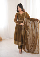SP 104 B Faux Georgette Designer Embroidered Work Anarkali Suit
