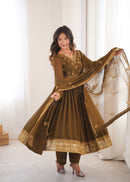 SP 104 B Faux Georgette Designer Embroidered Work Anarkali Suit