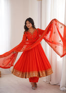SP 104 A Faux Georgette Designer Embroidered Work Anarkali Suit