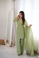 KB 297 Designer Crunchy Silk Fancy Work Suit