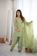 KB 297 Designer Crunchy Silk Fancy Work Suit