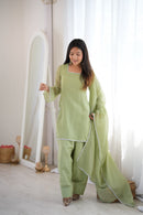 KB 297 Designer Crunchy Silk Fancy Work Suit
