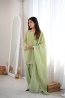KB 297 Designer Crunchy Silk Fancy Work Suit