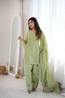KB 297 Designer Crunchy Silk Fancy Work Suit