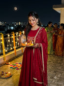 LG 2155 Blooming Georgatte Sequence Embroidery Work Anarkali Gown