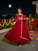 LG 2155 Blooming Georgatte Sequence Embroidery Work Anarkali Gown