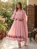 LG 2146 A Mul Chanderi Sequence Embroidery Work Desiger Suit