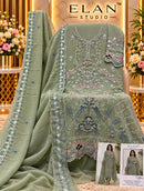 Elan Studio E 69 C Chiffon Heavy Embroidered Hand Work Pakistani Suit