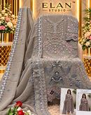 Elan Studio E 69 D Chiffon Heavy Embroidered Hand Work Pakistani Suit