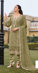 Motifz 5373 C Pure Cotton Printed Embroided Work Pakistani Suit