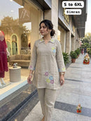NN 15 A Simran Premium Cotton Embroidered Work Co Ord Set
