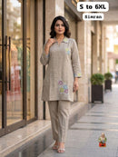 NN 15 A Simran Premium Cotton Embroidered Work Co Ord Set