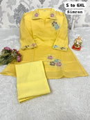 NN 15 C Simran Yellow Embroidered Work Co Ord Set