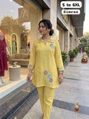 NN 15 C Simran Yellow Embroidered Work Co Ord Set