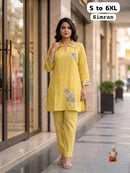 NN 15 C Simran Yellow Embroidered Work Co Ord Set