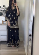 MT 4006 Heavy Chinnon Silk Material Designer Sharara Suit