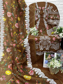 Florent 1074 D Cambric Cotton Embroidery Work Pakistani Suit