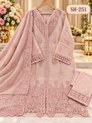 Bin Saeed Sh 251 C Fancy Fabric Heavy Work Pakistani Suit