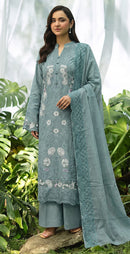 Motifz 5543 B Pure Camric Cotton Embroidery Work Pakistani Suit