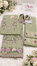 Motifz 5543 E Pure Camric Cotton Embroidery Work Pakistani Suit