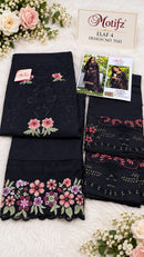 Motifz 5543 C Pure Camric Cotton Embroidery Work Pakistani Suit