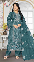 Shree Fabs Sf 5643 G Fancy Organza Heavy Embroidery Work Pakistani Suit