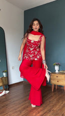 FD 1019 C Georgette Floral Embroidered Thread Work Suit