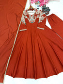AD 252 Pure Roman Silk Embroidery Work Designer Gown