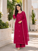 KC 007 A Fox Blooming Georgette Embroidery Work Suit