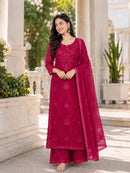 KC 007 A Fox Blooming Georgette Embroidery Work Suit