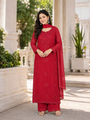 KC 007 B Fox Blooming Georgette Embroidery Work Suit