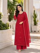KC 007 B Fox Blooming Georgette Embroidery Work Suit
