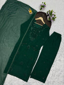 KC 007 C Fox Blooming Georgette Embroidery Work Suit