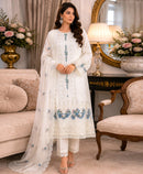 Zf Anaya 91 A cambric Cotton Heavy Embroidery Work Pakistani Suit