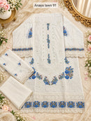 Zf Anaya 91 A cambric Cotton Heavy Embroidery Work Pakistani Suit