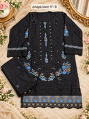 Zf Anaya 91 B cambric Cotton Heavy Embroidery Work Pakistani Suit