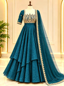 AD 253 B Pure Fandy Crush Silk Embroidery Work Designer Gown