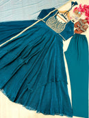 AD 253 B Pure Fandy Crush Silk Embroidery Work Designer Gown
